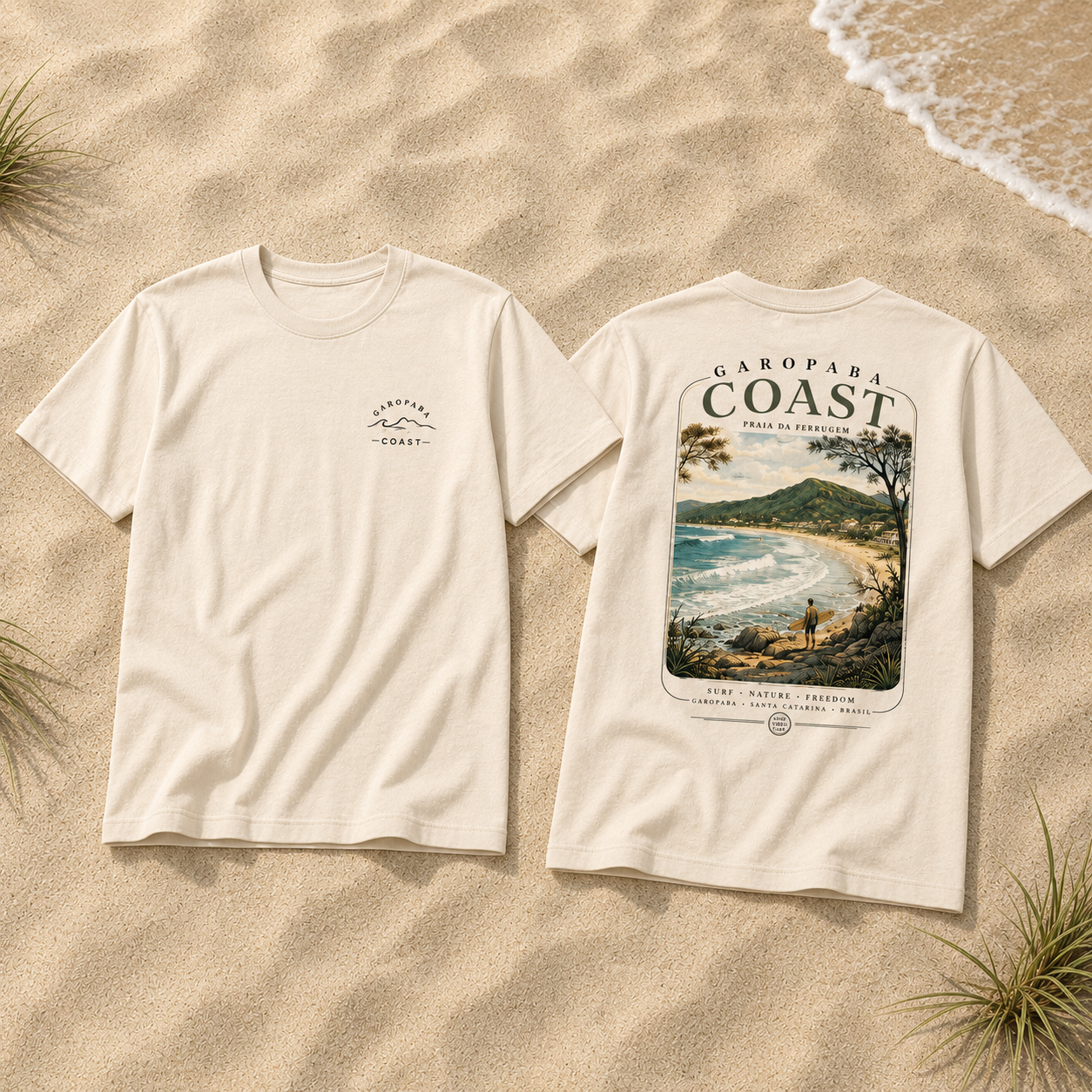 Camiseta Oversized Garopaba Coast – Praia da Ferrugem | Off White