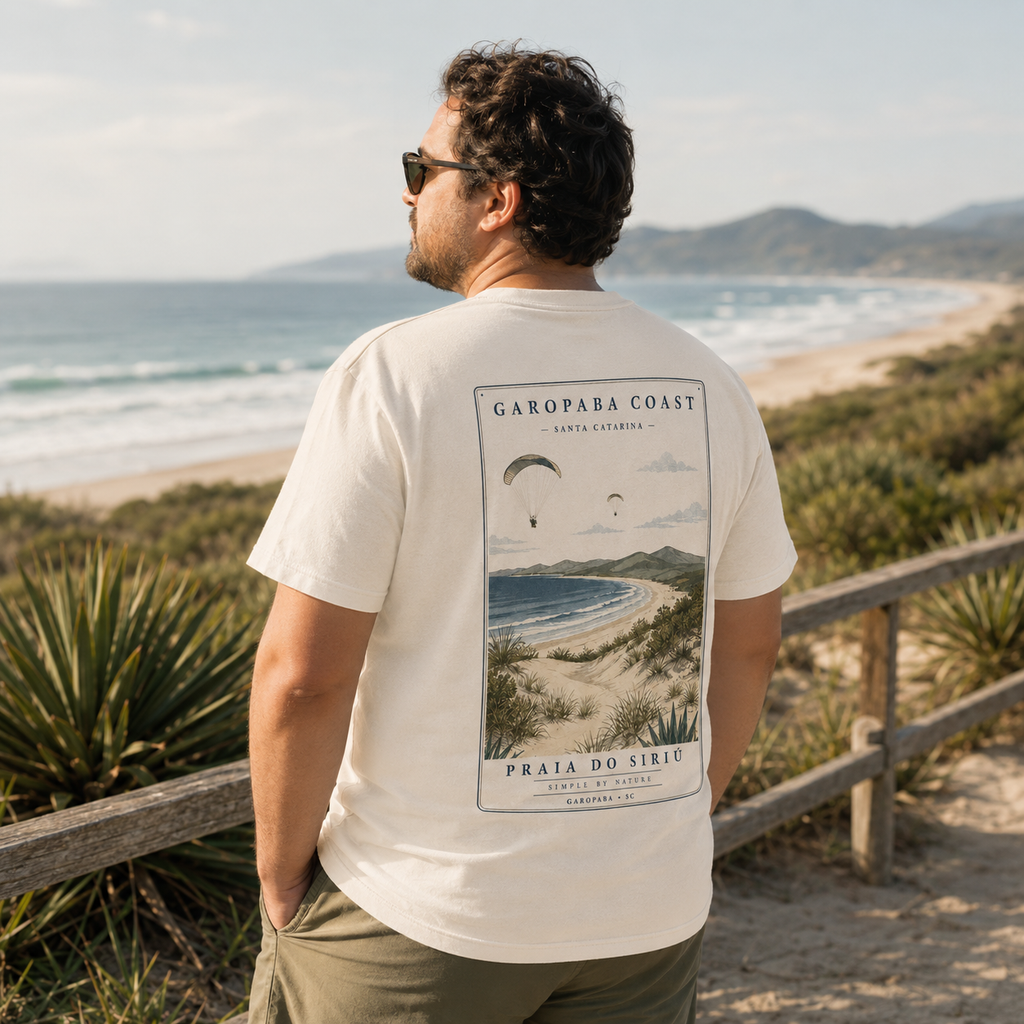 Camiseta Oversized Garopaba Coast – Praia do Siriú | Off White