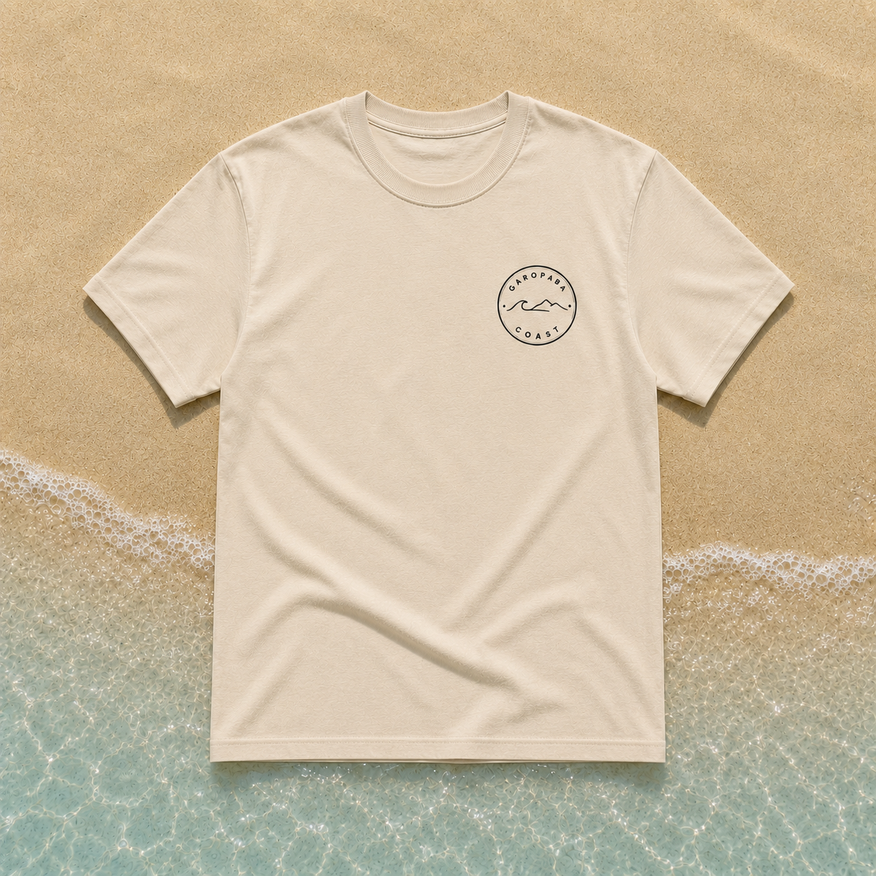 Camiseta Oversized Garopaba Coast – Praia da Silveira | Off White/ Bage