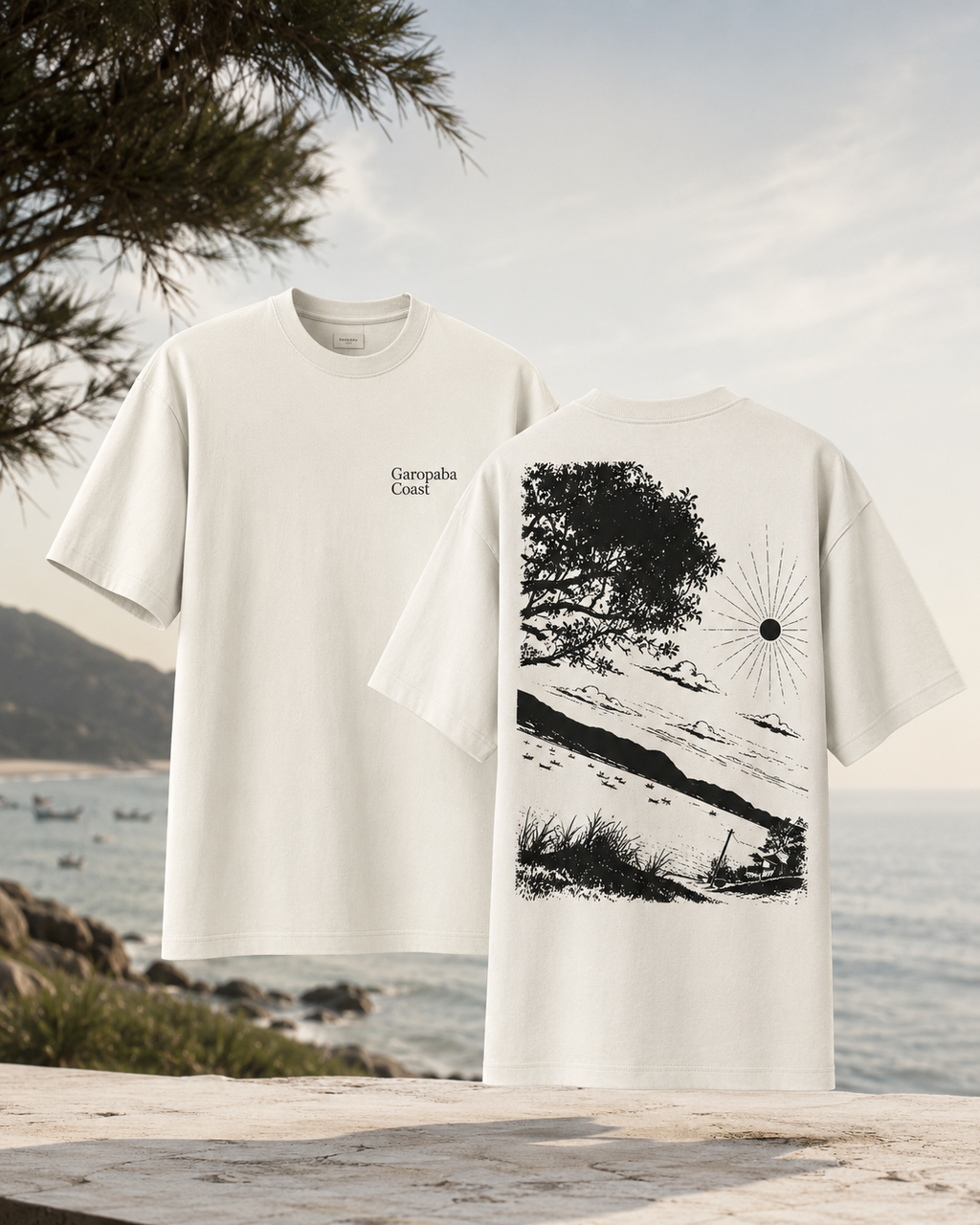 Camiseta Oversized Garopaba Coast – Vista da Baía