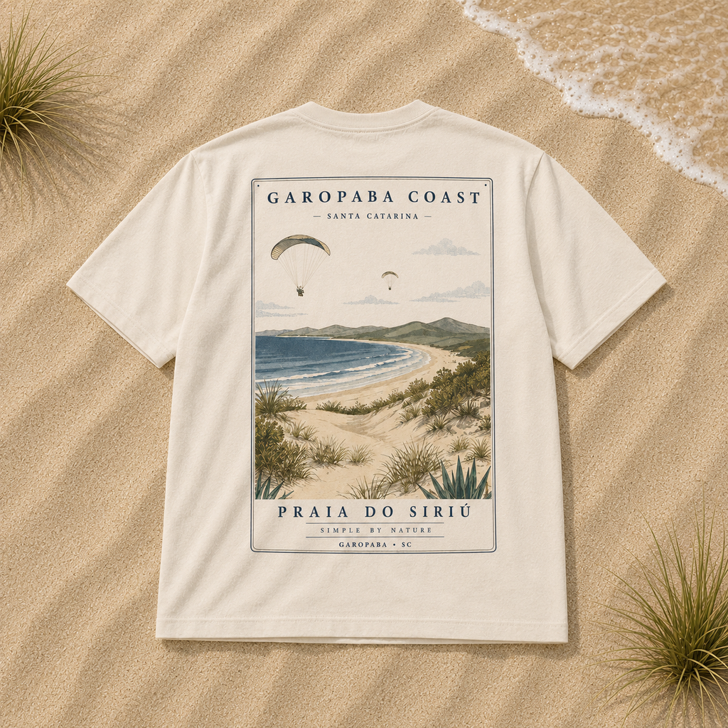 Camiseta Oversized Garopaba Coast – Praia do Siriú | Off White