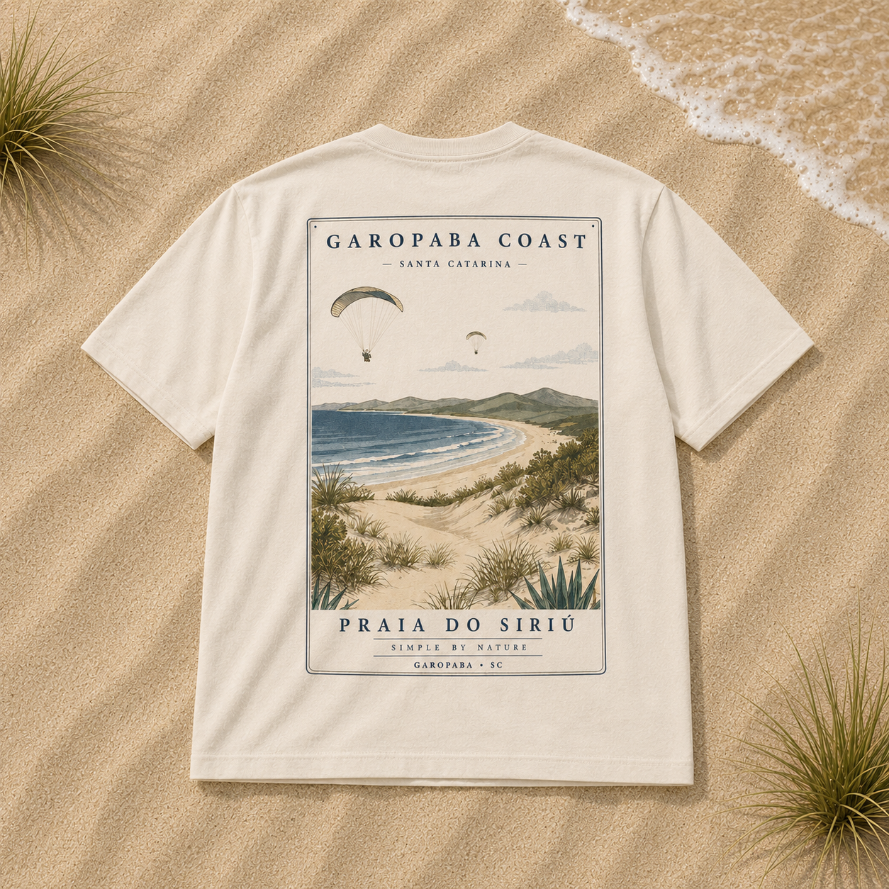 Camiseta Oversized Garopaba Coast – Praia do Siriú | Off White