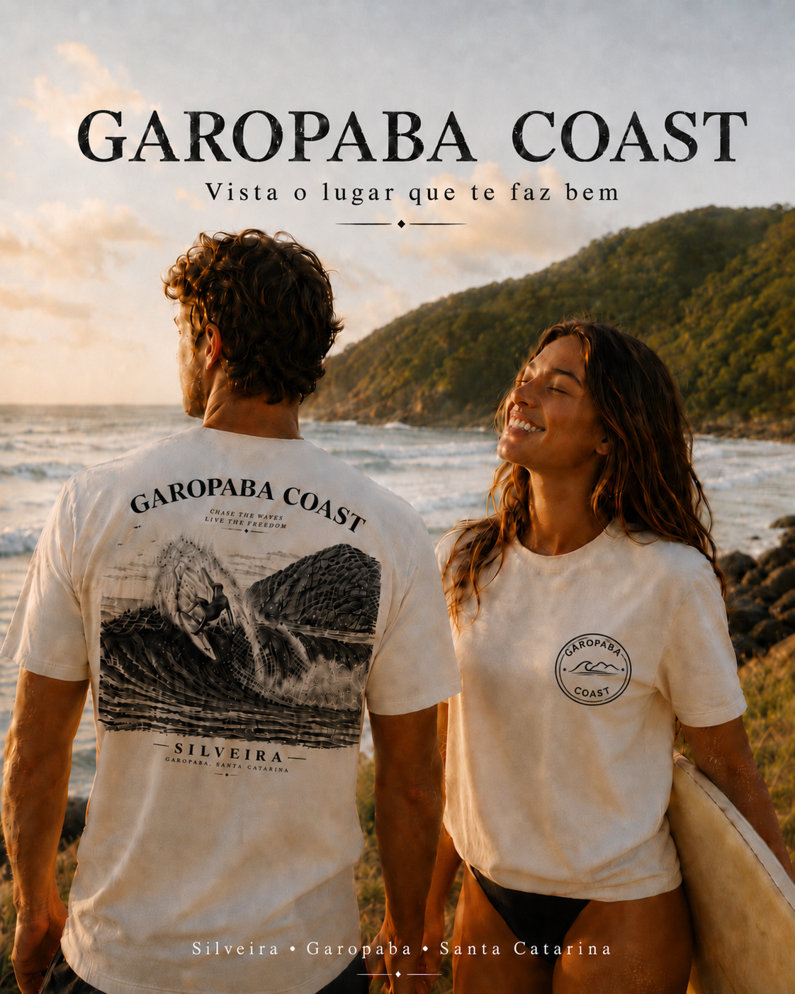 Camiseta Oversized Garopaba Coast – Off White