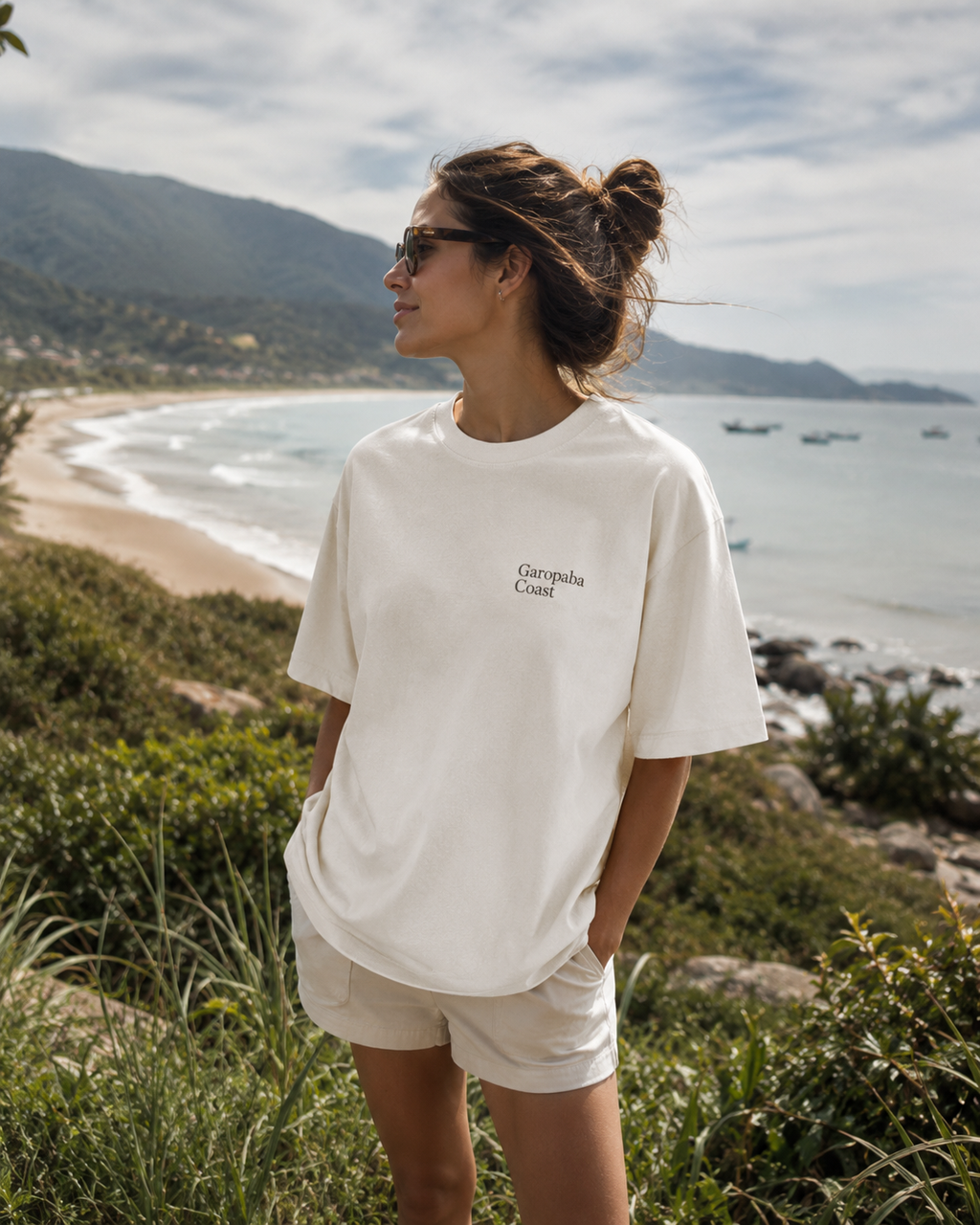 Camiseta Oversized Garopaba Coast – Vista da Baía