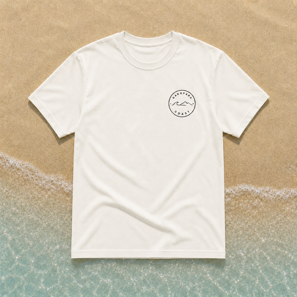 Camiseta Oversized Garopaba Coast – Praia da Silveira | Off White/ Bage