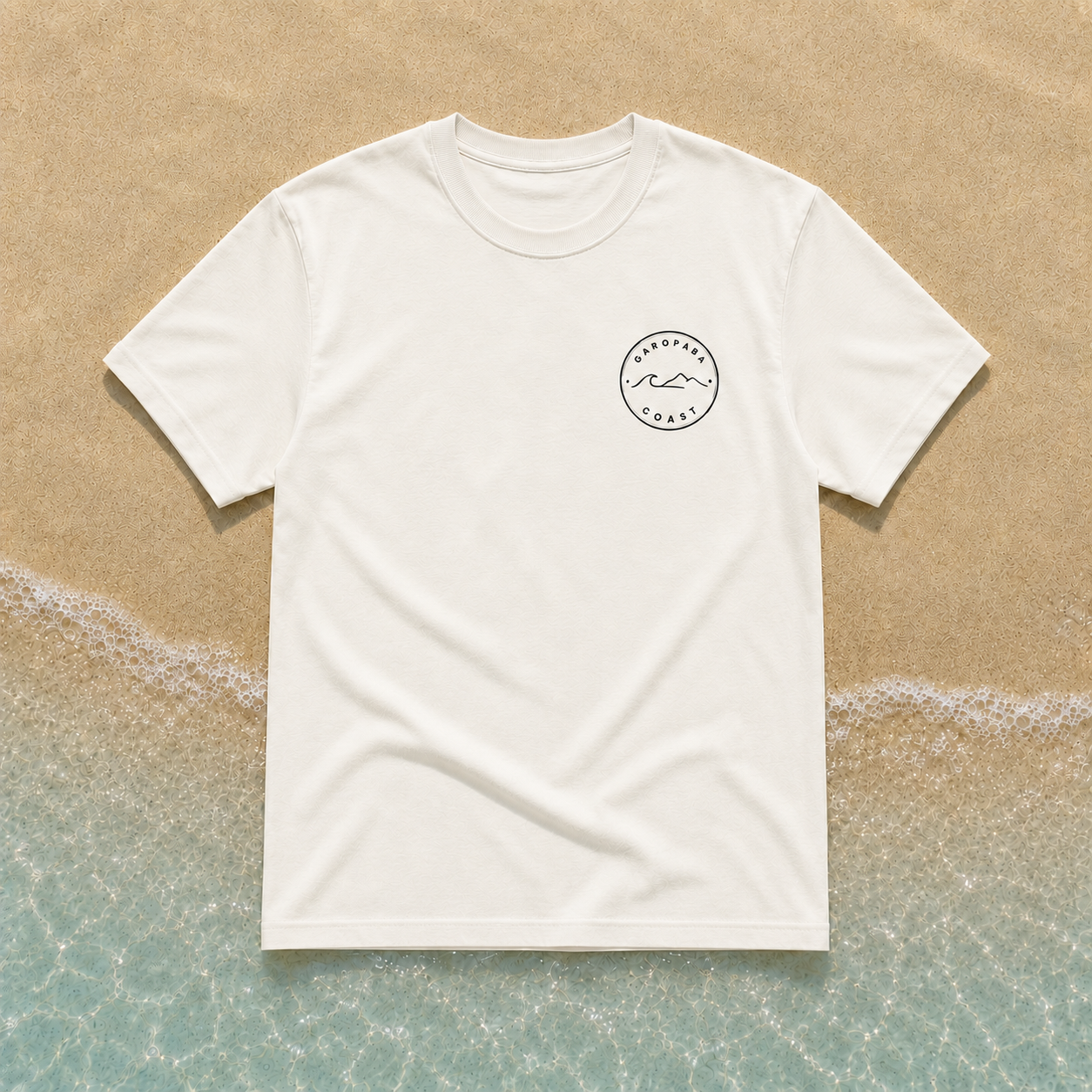 Camiseta Oversized Garopaba Coast – Praia da Silveira | Off White/ Bage