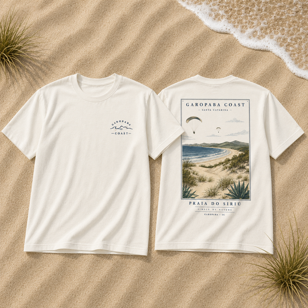 Camiseta Oversized Garopaba Coast – Praia do Siriú | Off White
