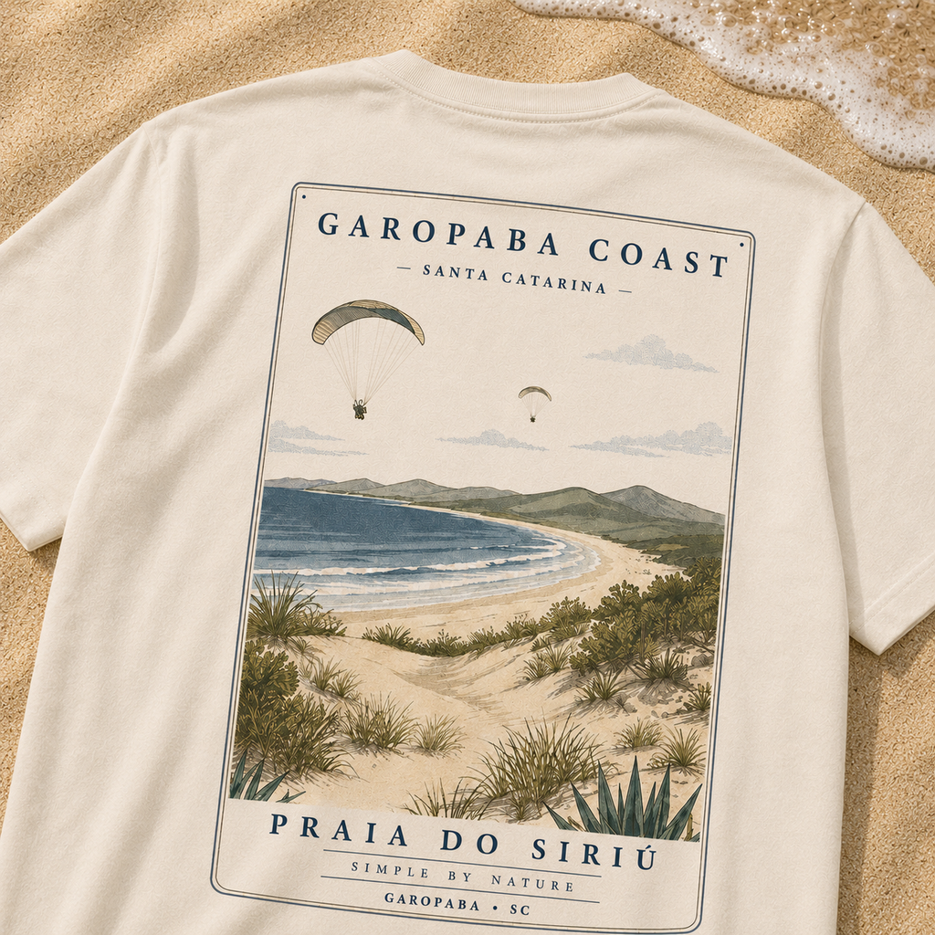 Camiseta Oversized Garopaba Coast – Praia do Siriú | Off White