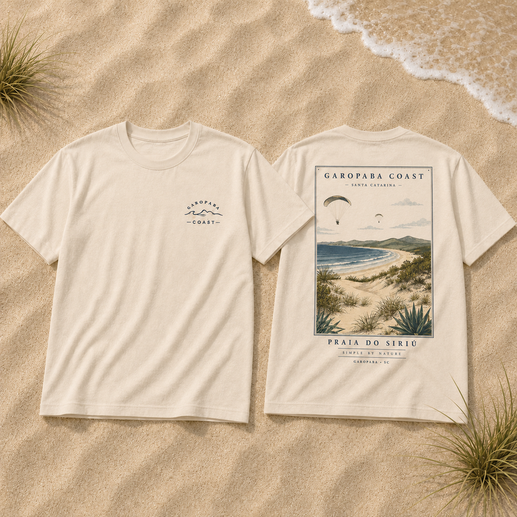 Camiseta Oversized Garopaba Coast – Praia do Siriú | Off White