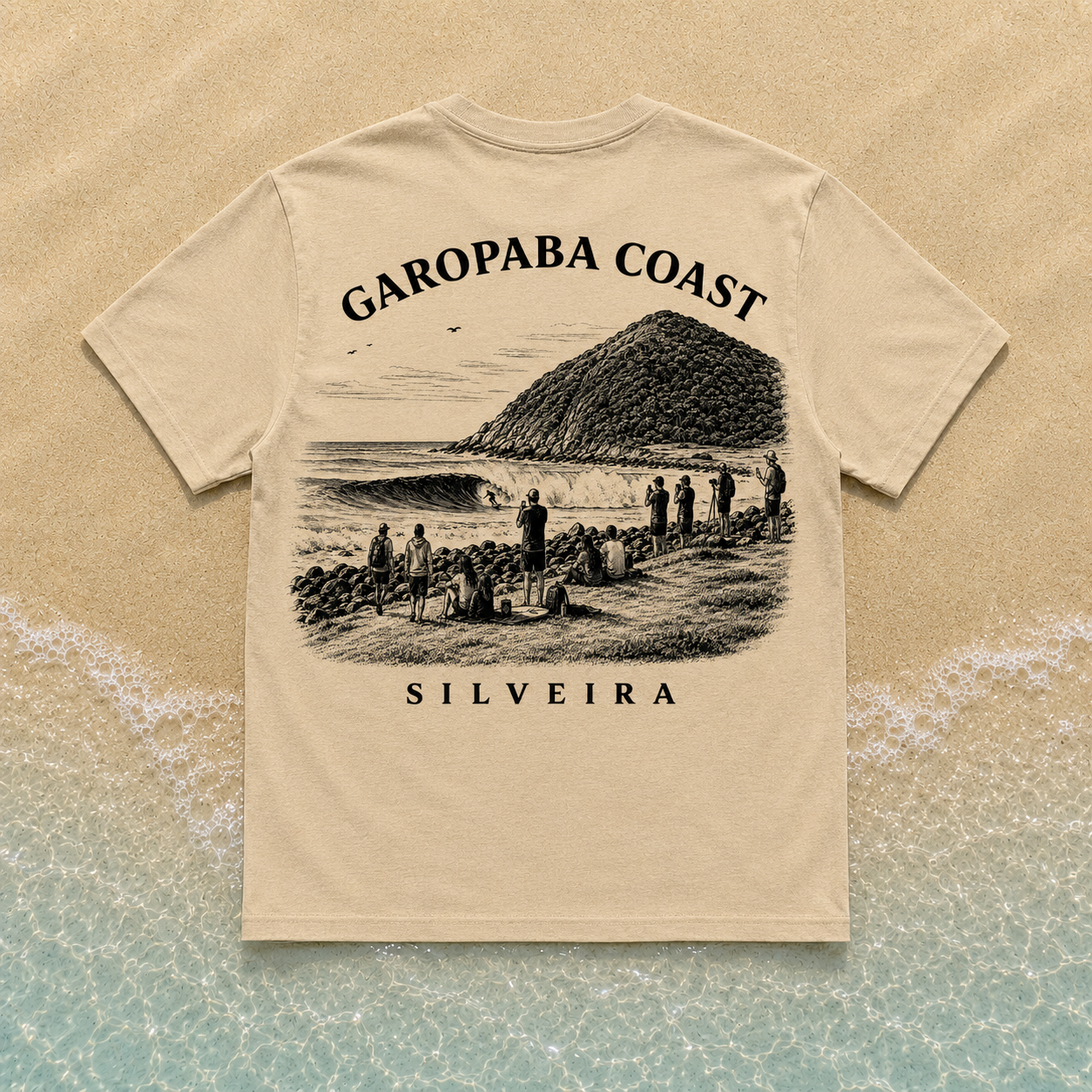 Camiseta Oversized Garopaba Coast – Praia da Silveira | Off White/ Bage