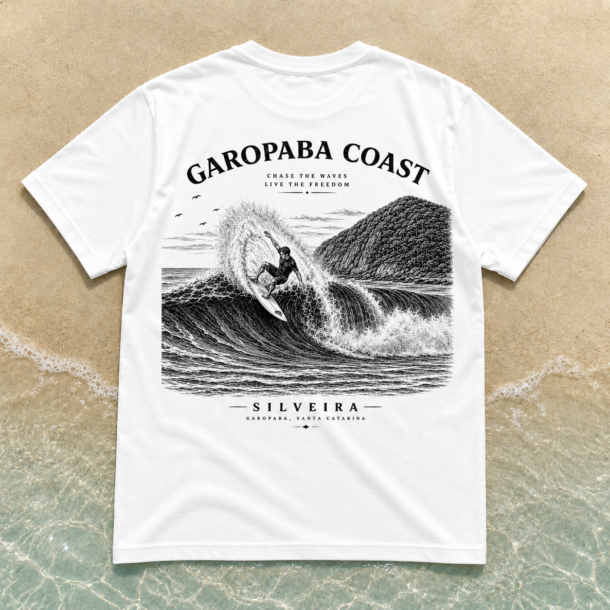 Camiseta Oversized Garopaba Coast – Off White
