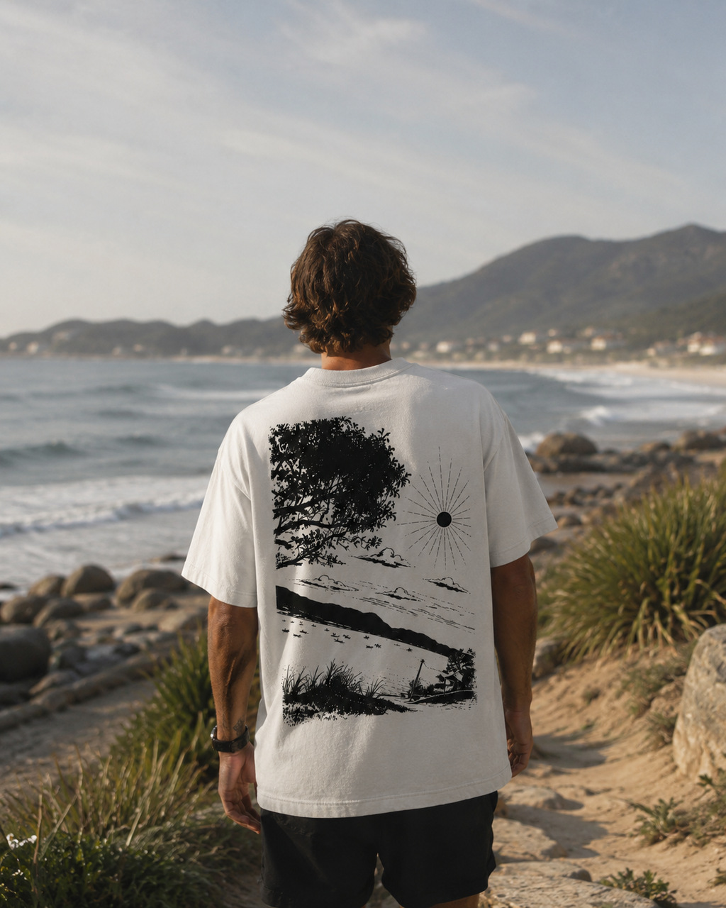 Camiseta Oversized Garopaba Coast – Vista da Baía